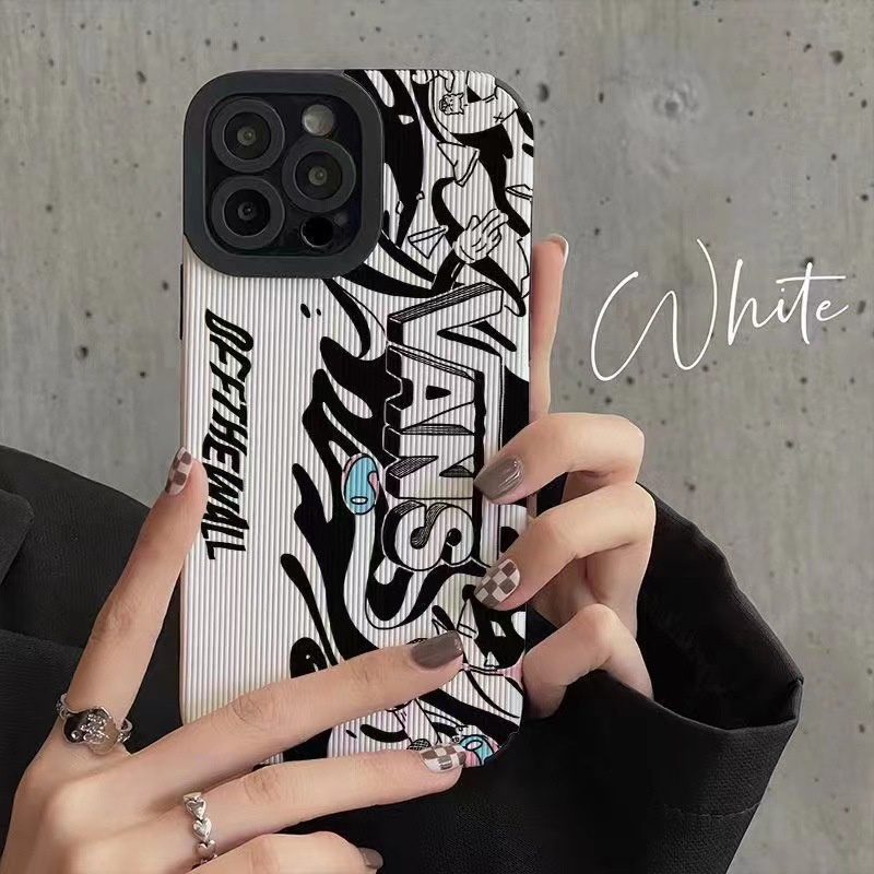 Ins Pola Street Wear Cocok Untuk Iphone14 14pro 14Plus 14prm Iphone13 13prm iPhone 11 7Plus 8Plus Xr XS 12 Pro Max Empat Sudut Casing Ponsel Tahan Guncangan