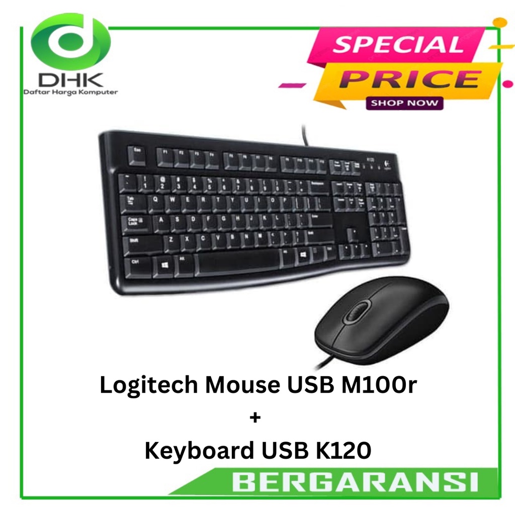 Logitech Mouse USB M100r + keyboard USB K120