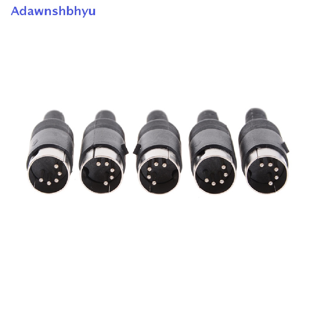 Adhyu 5pcs Konektor DIN male Plug 5pin Dengan Handle Plastik Adaptor Kabel ID