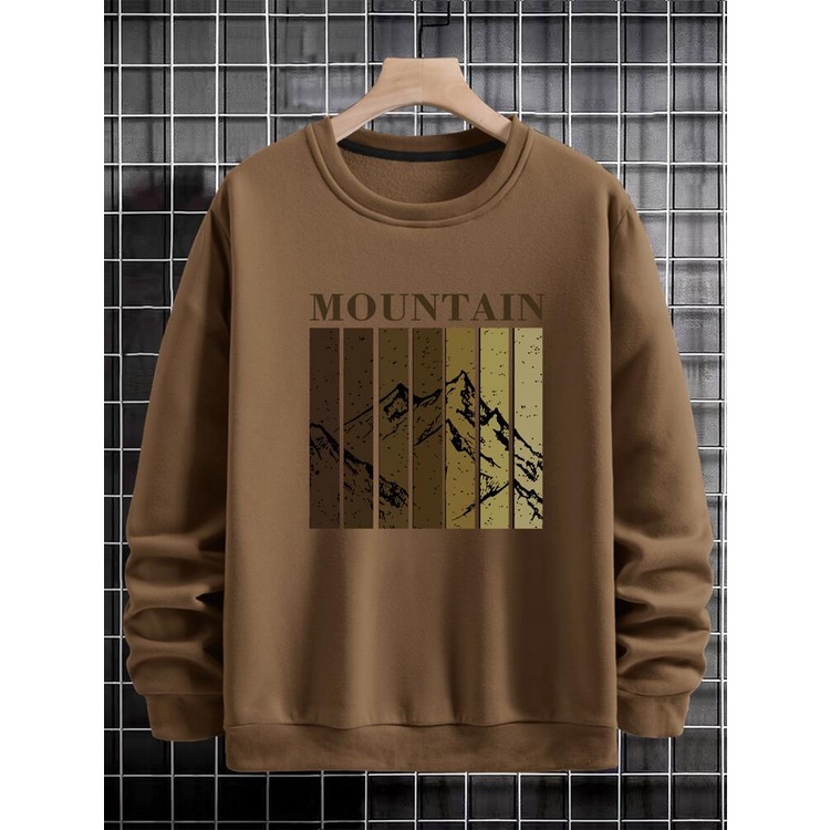 MOUNTAIN Sweatshirt Basic II Sweater Crewneck Print DTF II Sz M - XL Anak &amp; Dewasa ( Pria &amp; Wanita )