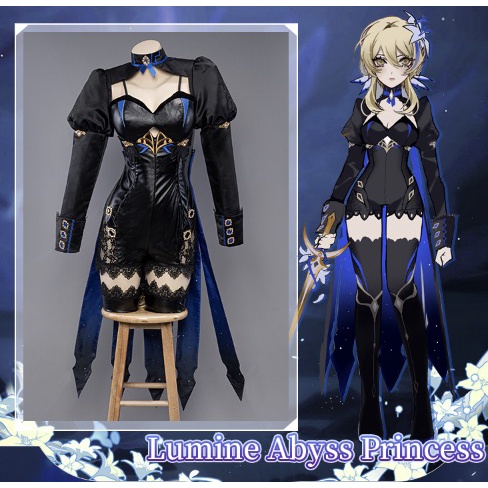 UWOWO Game Genshin Impact Fanart Abyss Lumine Princess Cosplay Costume Exclusive Traveler Costumes Traveler Cosplay Costume