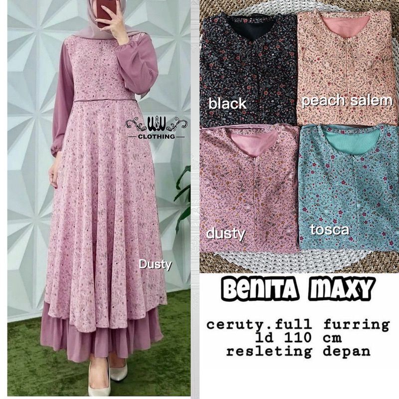 ASHAFIDZ - Benita Maxy bahan ceruty full puring LD 110