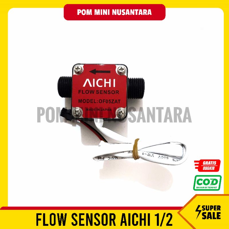 Pom Mini Nusantara - Flow Sensor Aichi Pom Mini Pertamini Digital Plastik Ukuran 1/2 Inchi