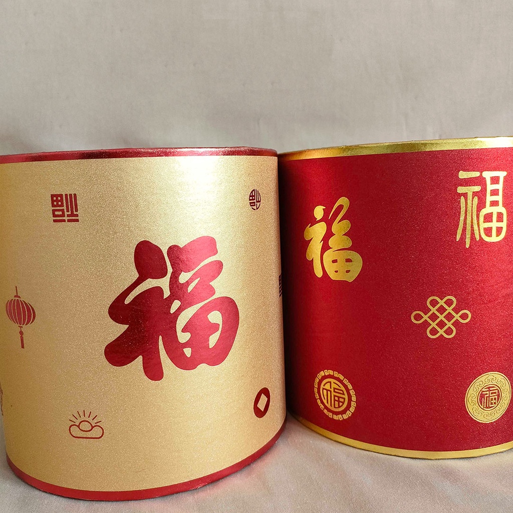 New Year Motif FU Flower Pot Imlek Dekorasi 2023 Hiasan Vas Bunga Imlek  Gold Red dekorasi imlek