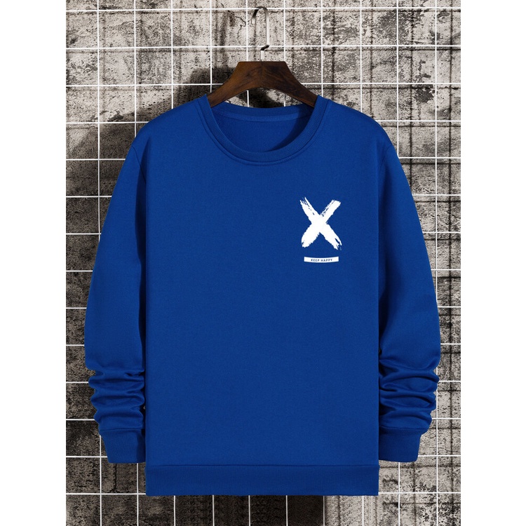 KEEP HAPPY Sweatshirt Basic II Sweater Crewneck Print DTF II Sz M - XL Anak &amp; Dewasa ( Pria &amp; Wanita )