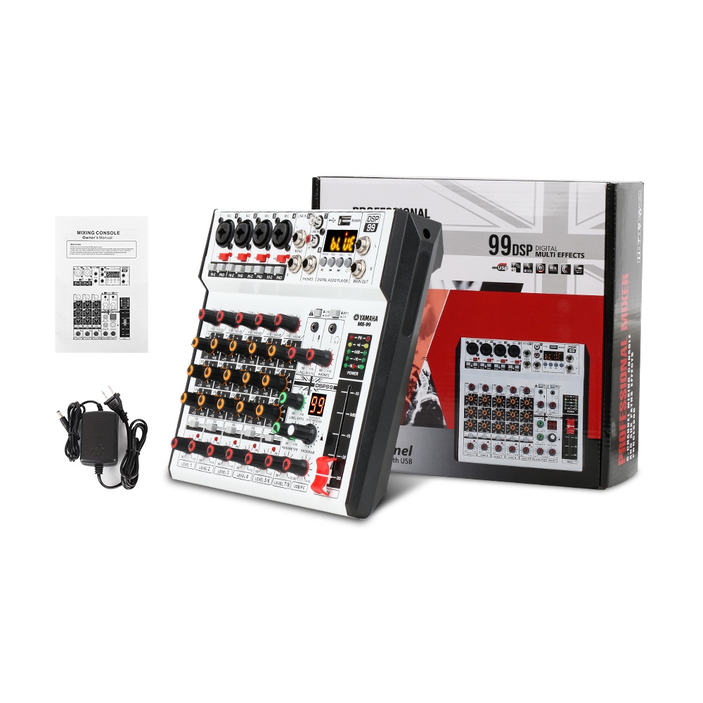 Mixer Audio Profesional YAMAHA M6-99/M8-99 mixer kecil 4 saluran Efek 99DSP bawaan Mendukung pemutaran Bluetooth/UBB/PC/MP3 Dukungan untuk penggunaan di dalam kendaraan Peralatan bernyanyi KTV pertunjukan luar ruangan