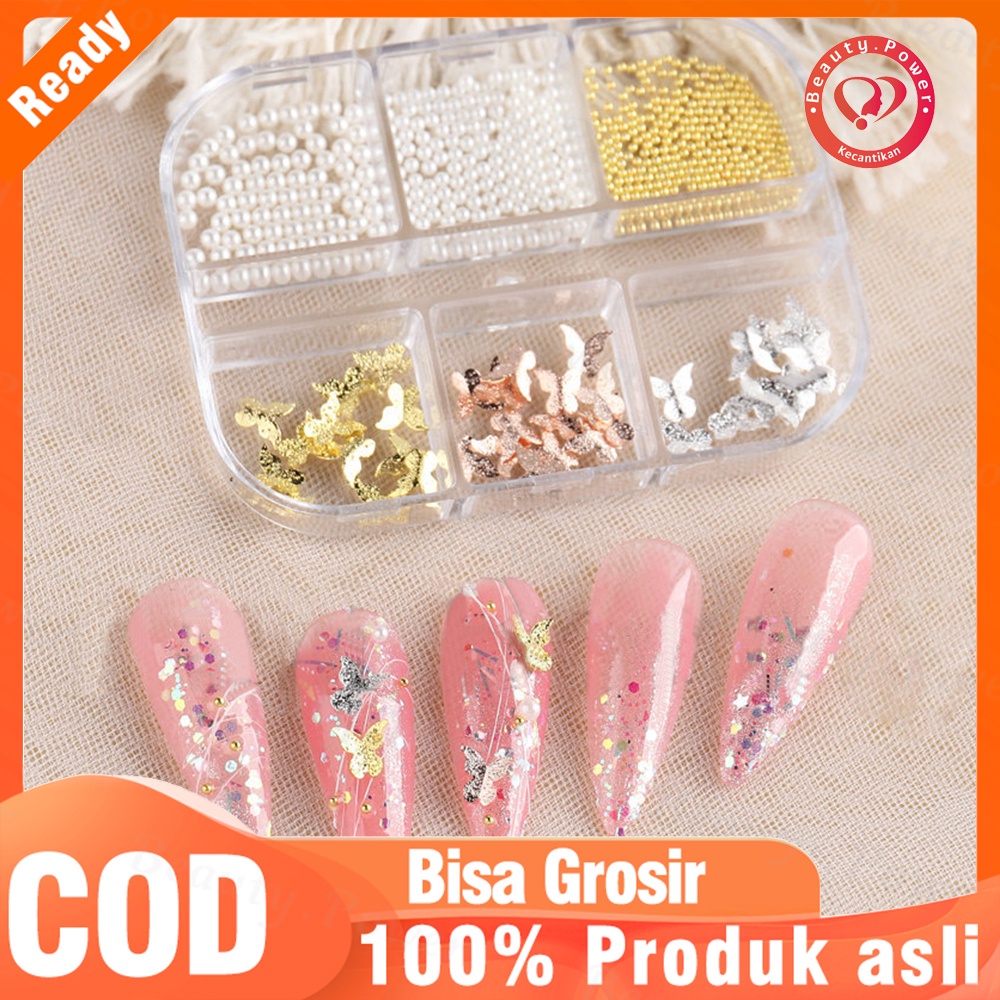 3D Ornamen Kupu-Kupu Bahan Metal Untuk Dekorasi Nail Art Diy