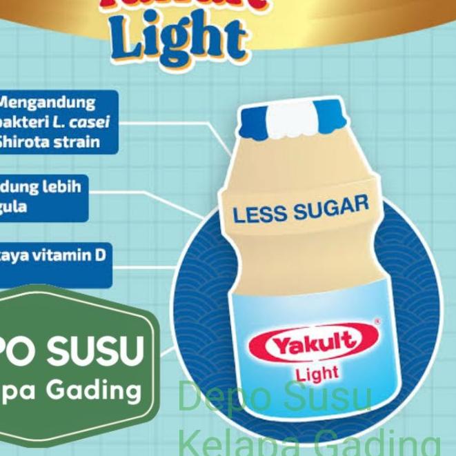 

Ready Banyak ❀ Yakult Light Less Sugar isi 5 botol 65ml | Yogurt Probiotik Low Fat Rendah Gula Lemak Minuman Kesehatan``