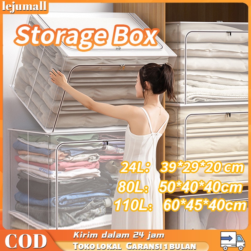 Storage Box lipat Storage Serbaguna Organizer pakaian dan mainan Kotak penyimpanan  box 24L 80L 11serbaguna0L