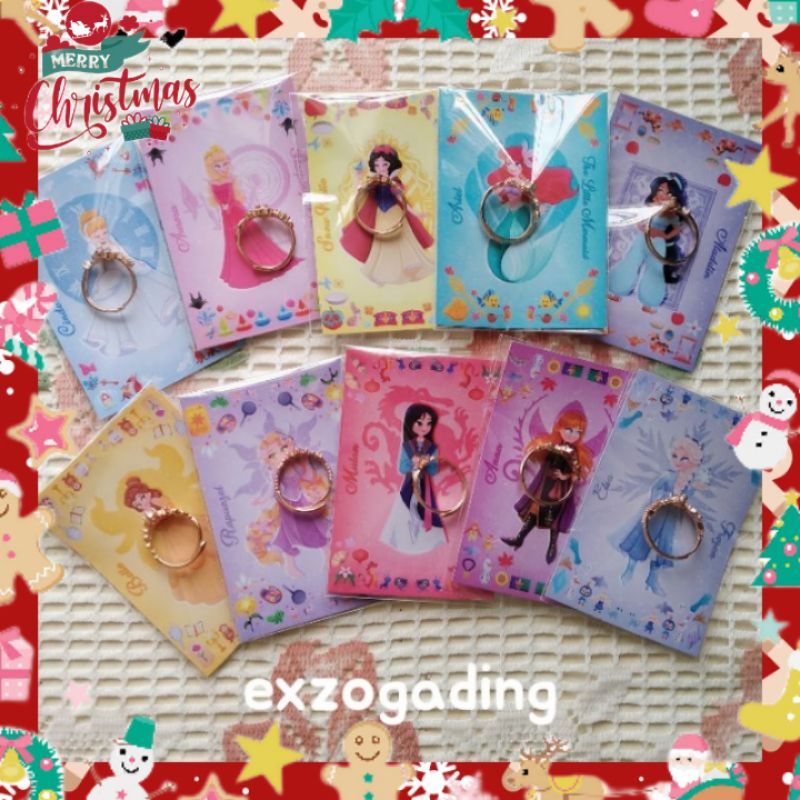 Cincin Disney Princess Adjustable Ring Sweet Fashion Jewelry. 1 Pcs