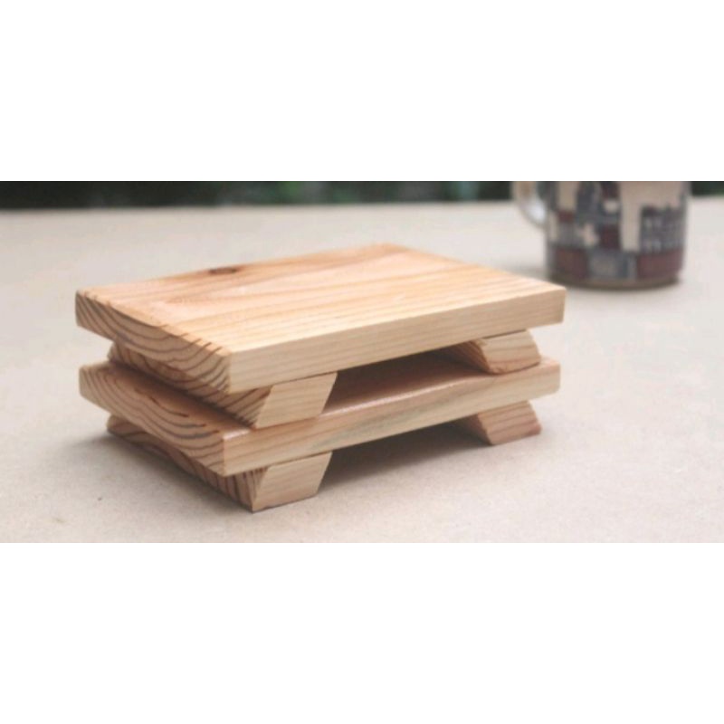 tatakan gelas kayu Norway wooden standing coaster dekorasi