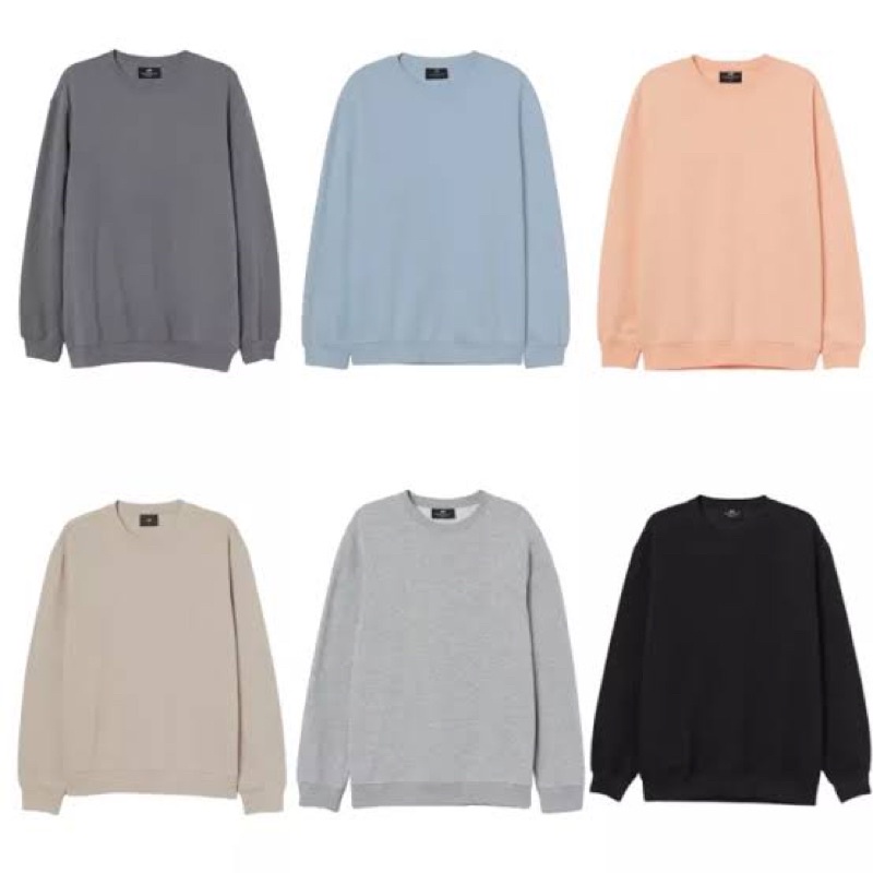 CREWNECK HNM BASIC CREWNECK H&amp;M POLOS SWEETSHIRT SWEATER OBLONG POLOS SWEATER OBLONG SWEATER POLOS