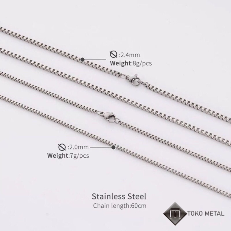 Kalung Titanium Pria dan Wanita model Itali [ Toko Metal ]