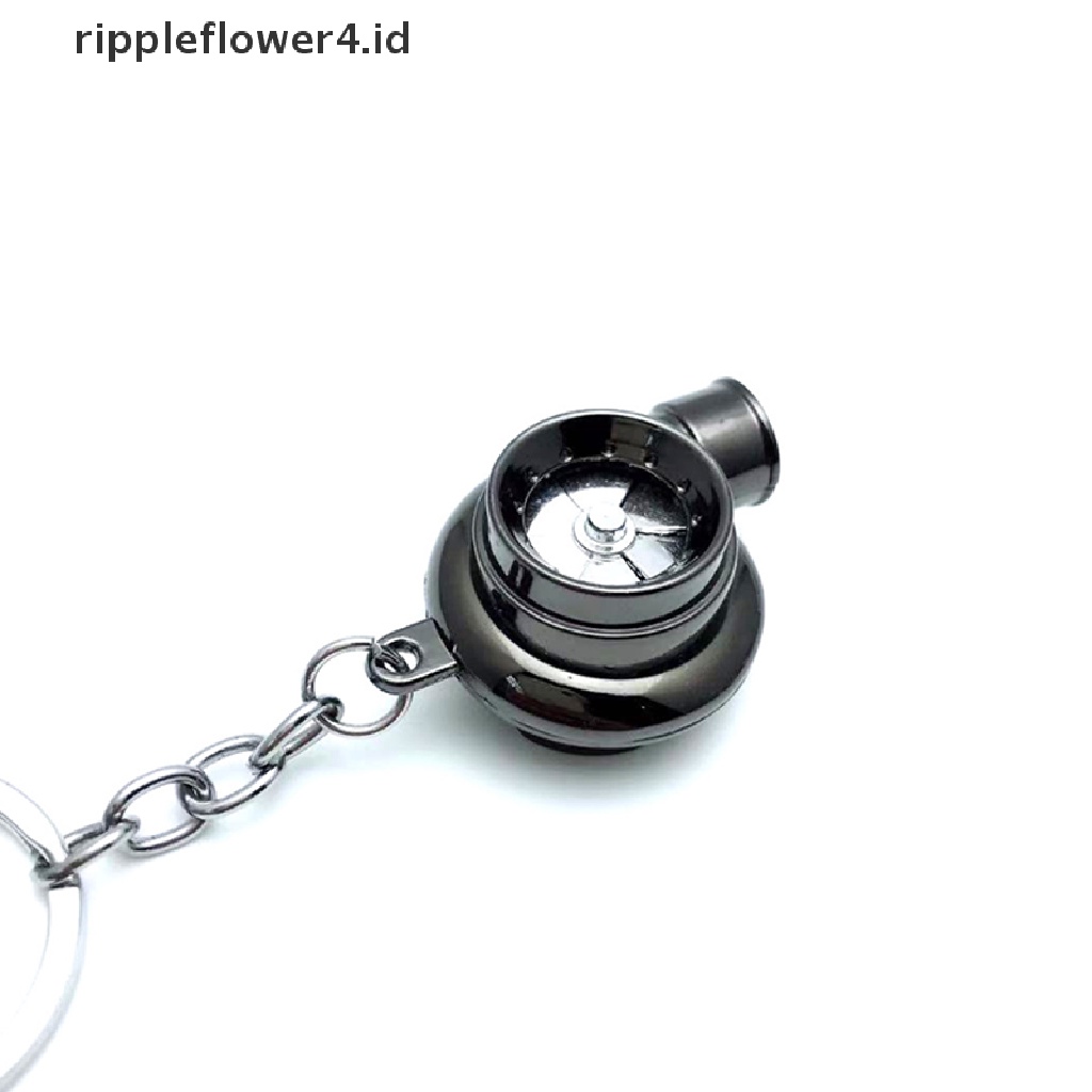 {rippleflower4.id} Gantungan Kunci Keyring Gantungan Kunci Charger TURBO Logam Chrome, Tanpa Plastik! Kompresor Spinning! ~