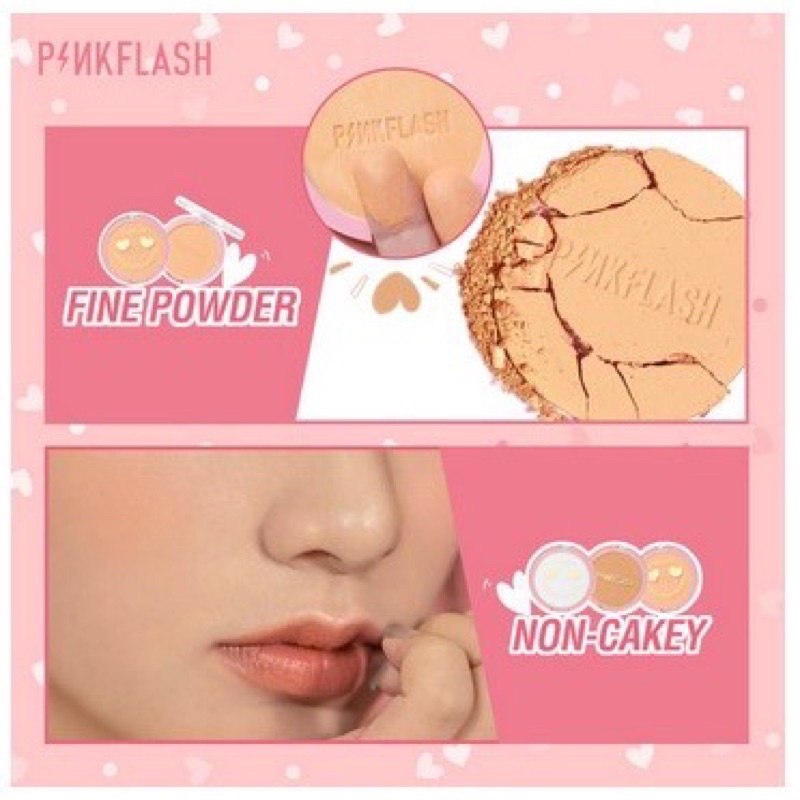 PINKFLASH Lasting Matte Pressed Powder | PINK FLASH Bedak Padat - PF F08 n