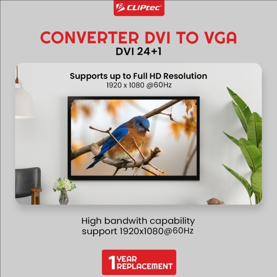 Converter Kabel CLIPtec CL-CC D1V DVI 24+1 To VGA