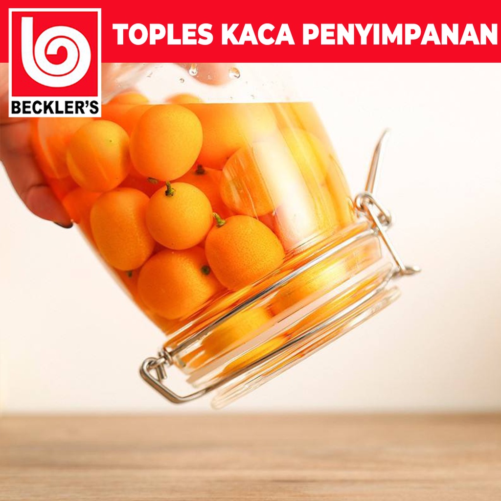 Toples Kaca Kedap Udara Toples Makanan Bening Hermatico / Toples Makanan Kaca Bening Serbaguna Jar 500ml, 750ml ,1000ml