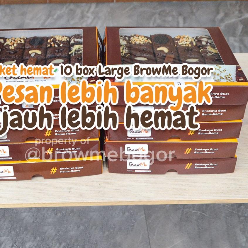 

limited Edition✔️Paket 10 Box BrowMe Bogor Ukuran Large 20x20 Cm Brownies Sekat Banyak Toping Murah dan Terlaris|KD7