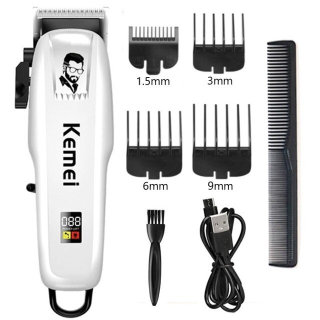 Alat Cukur Rambut Kemei KM 809A Hair Clipper Professional Elektrik Indikator Digital