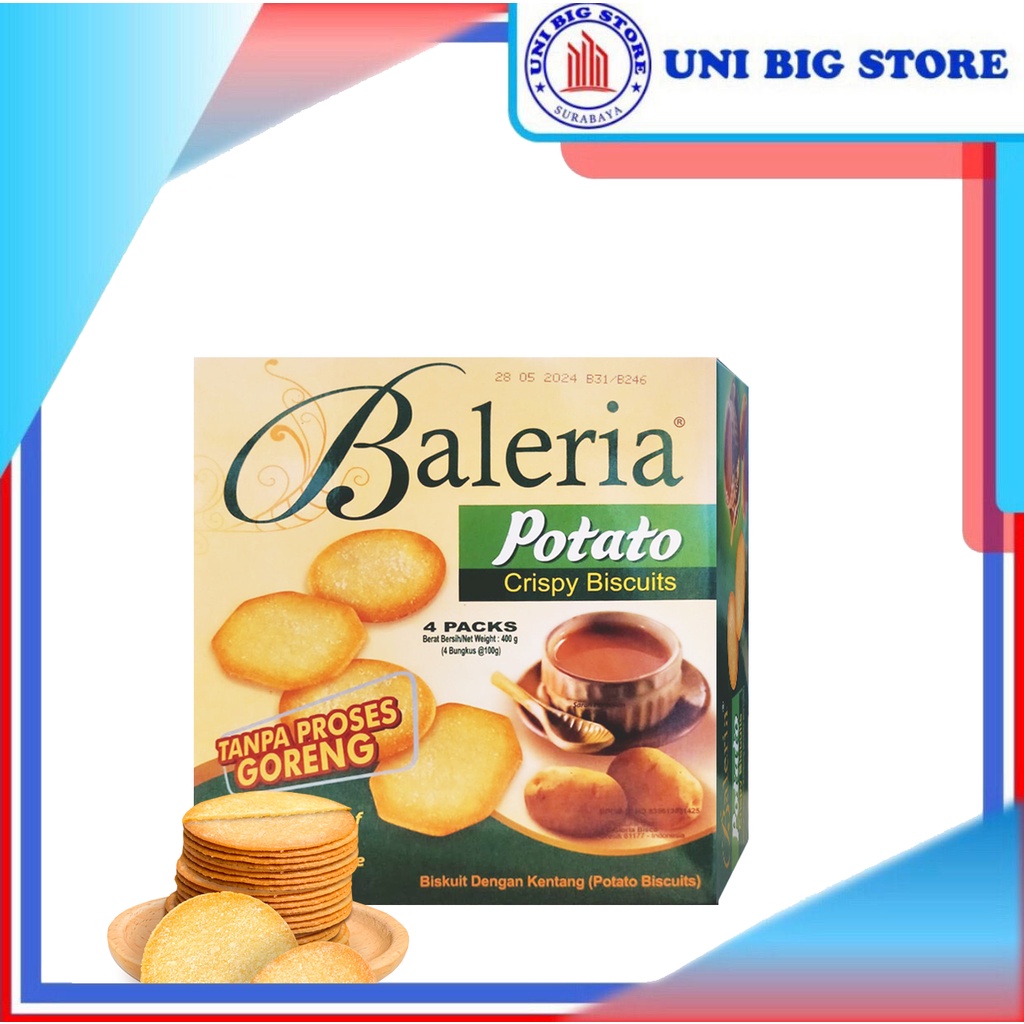 

Biskotto BALERIA Potato Crispy Biscuits 400 gr Biskuit Kentang Biskitop