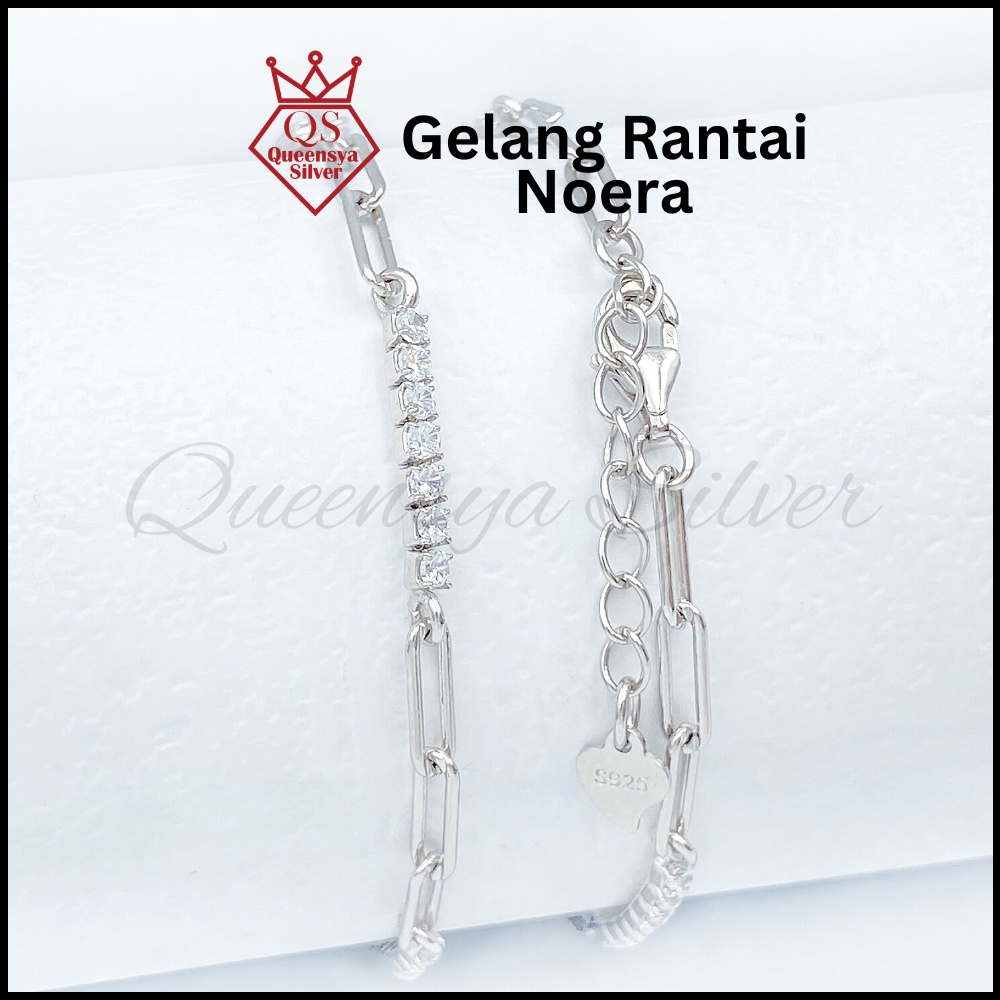 Gelang Perak Asli | Gelang Catena Paperlina Paper Klip Lapis Emas Noera Queensya Silver