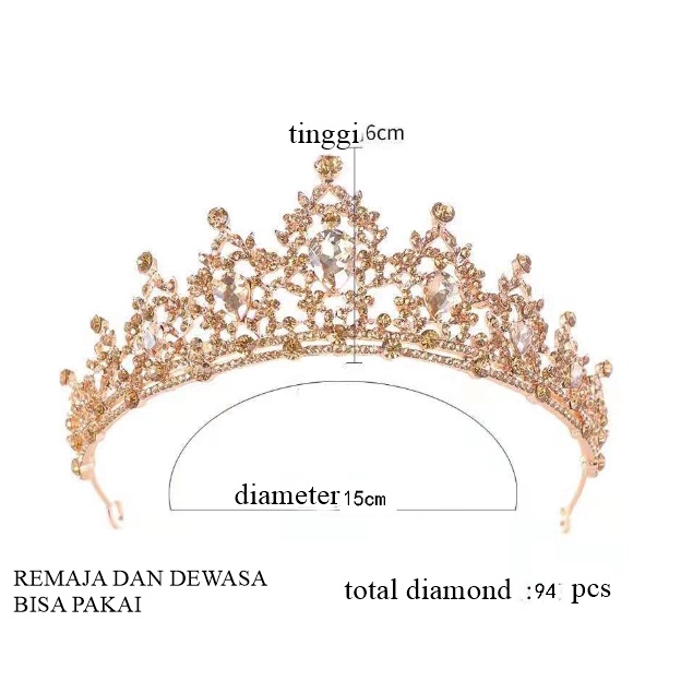 Mahkota/Tiara Pengantin Rhinestone Taburan Berlian dan Mutiara Imitasi Mewah dan cantik