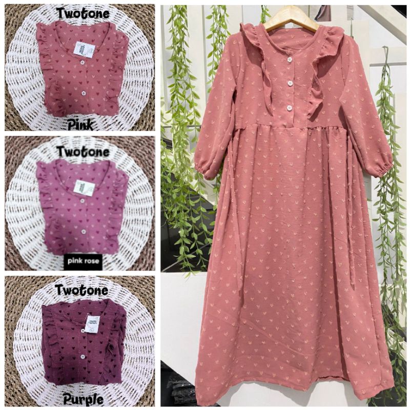 Gamis Anak Crincle Uragiri Twotone usia 1-10 tahun