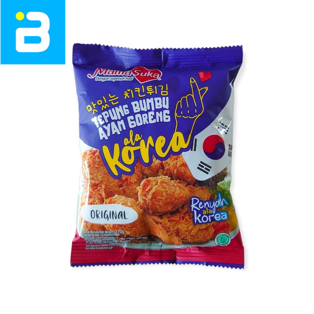 

Mama Suka Tepung Bumbu Ayam Goreng Ala Korea Original 170 G