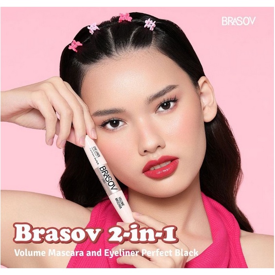 BRASOV 2in 1 Volume Mascara &amp;Eye liner Perfect Black Waterproof