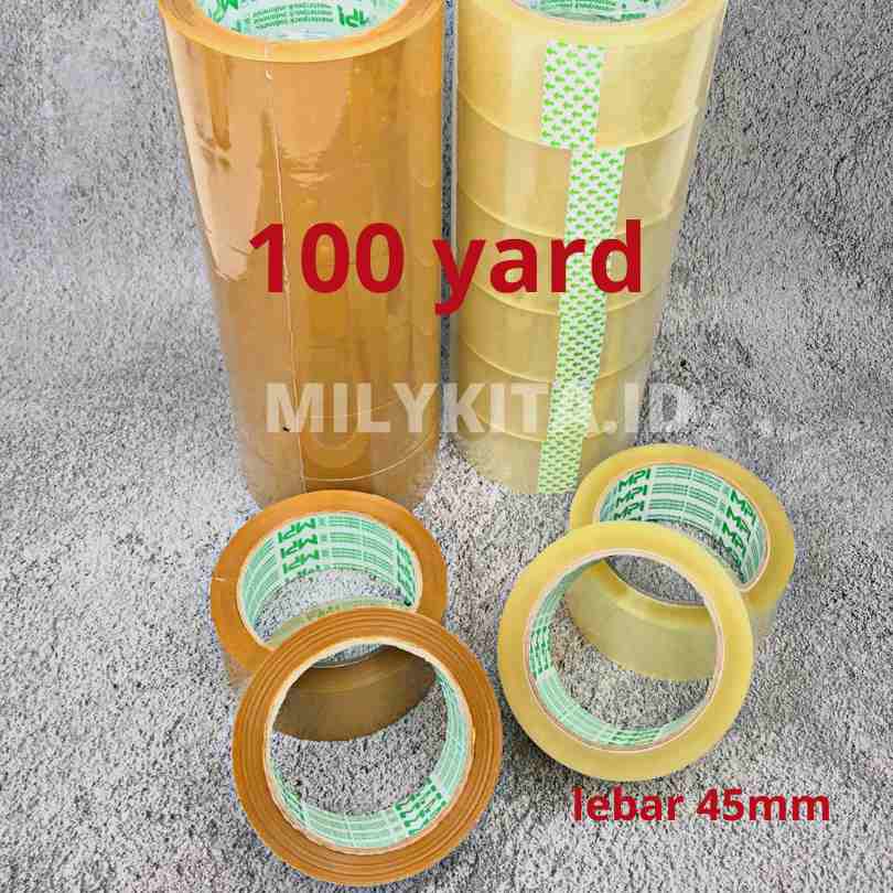 LAKBAN BENING COKLAT OPP TAPE 2 INCH MURAH TEBAL PANJANG 100 YARD