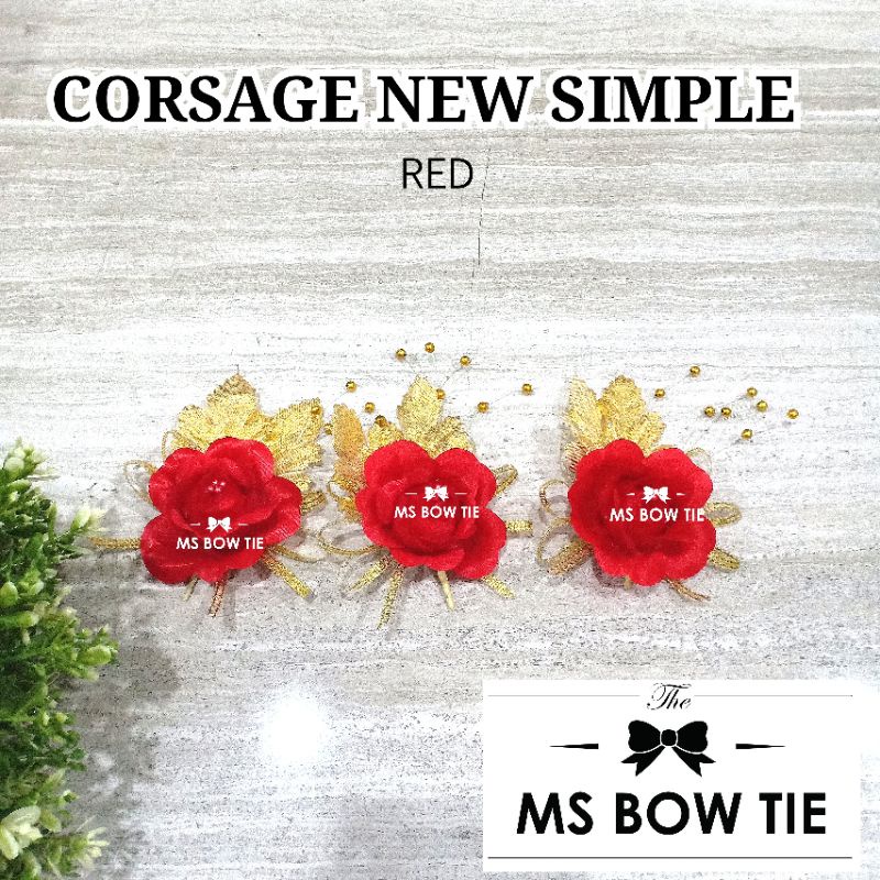 corsage pin bunga jas mawar grooms boutonneries flower pin korsase boutonniere red gold