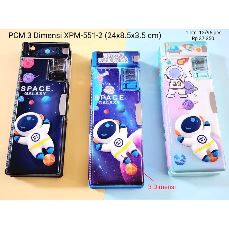 

KOTAK PENSIL MAGNET 3D SQUISHY JUMBO + SERUTAN / pencil case 3 DIMENSI Astronot