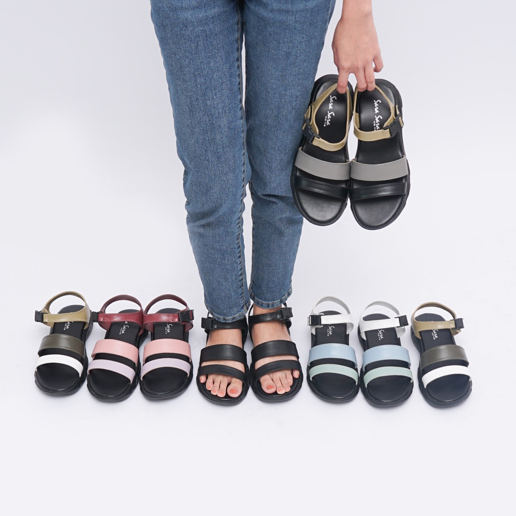 SARA SARA CLARA sepatu sendal wanita casual wedges cewek tali kekinian original