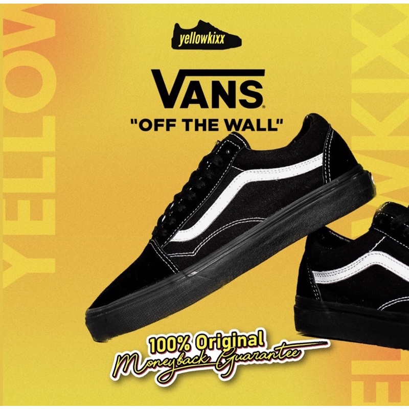 Sepatu vans oldskool suede/canvas black black/true white second