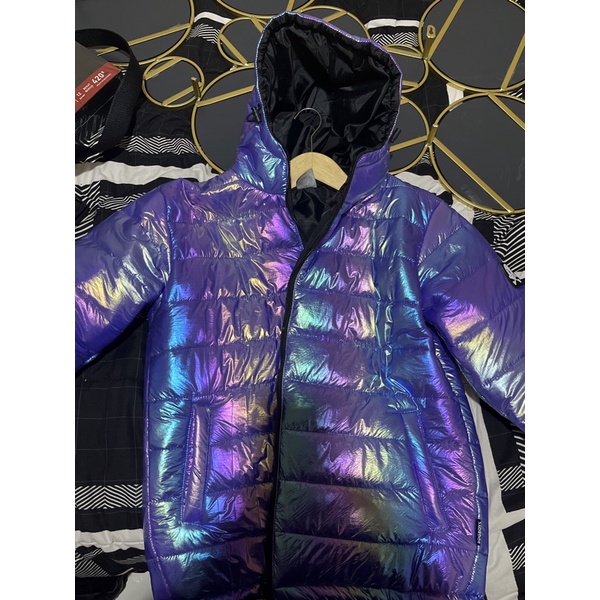 puffer jacket purple hologram limited BISA NEGO TIPIS