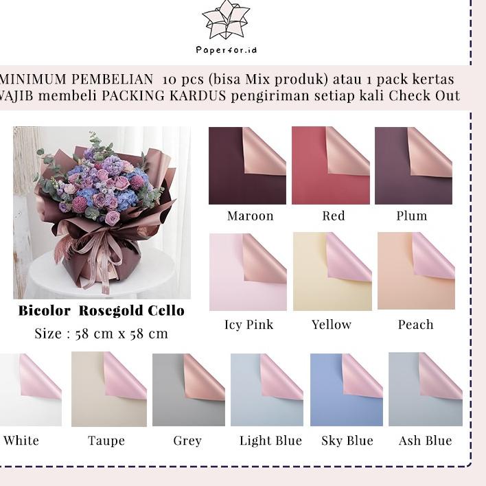 

팝 Kertas Buket Bunga Cellophane Bucket Wrapping Paper Florist Bicolor Rose Gold Grosir Update