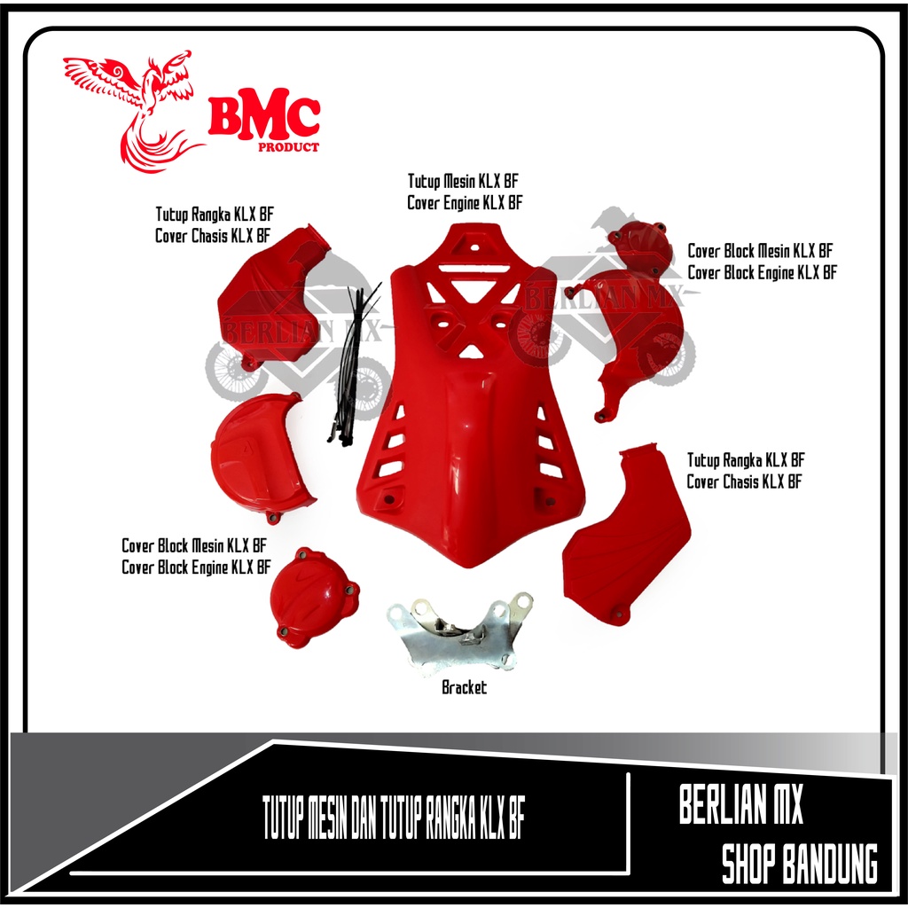 Paket Cover Tutup Mesin dan Tutup rangka Klx Bf