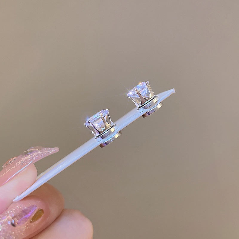 Anting Magnet Kristal Korea Untuk Wanita Hypoallergenic Tanpa Tindik Earring Perhiasan Aksesoris
