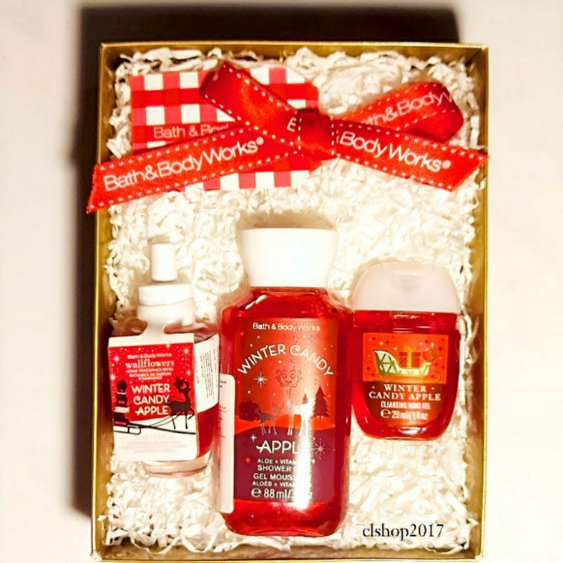 BBW WINTER CANDY APPLE GIFT SET BATH &amp; BODY WORKS