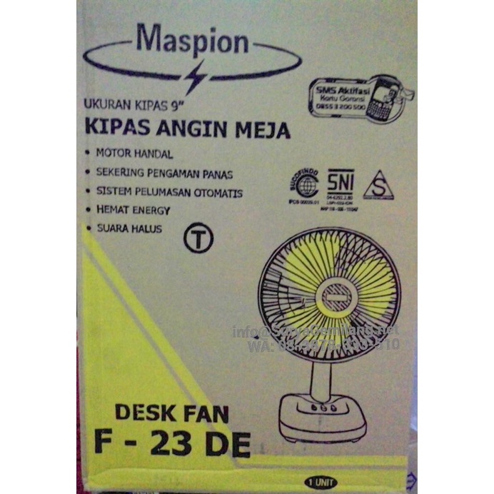 Maspion DESK FAN 9&quot; F-23 DE kipas angin meja maspion