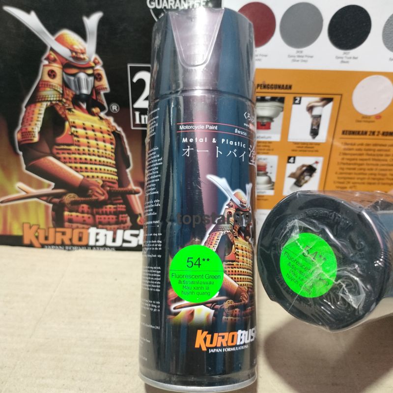 Pilok Pilox Cat Samurai Fluorescent Green Stabilo Hijau 54 400Ml Cat Semprot Samurai Paint Kurobushi Aerosol 400 ml