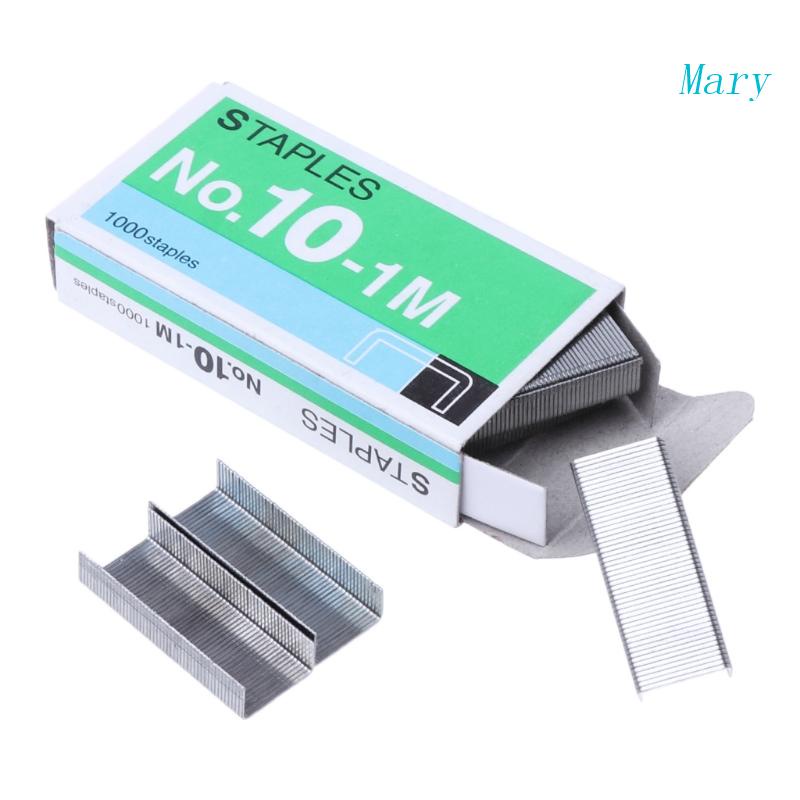 Mary 1000Pcs/Box Metal Untuk Staples No.10 Pengikat Kantor Sekolah Alat Tulis Ke