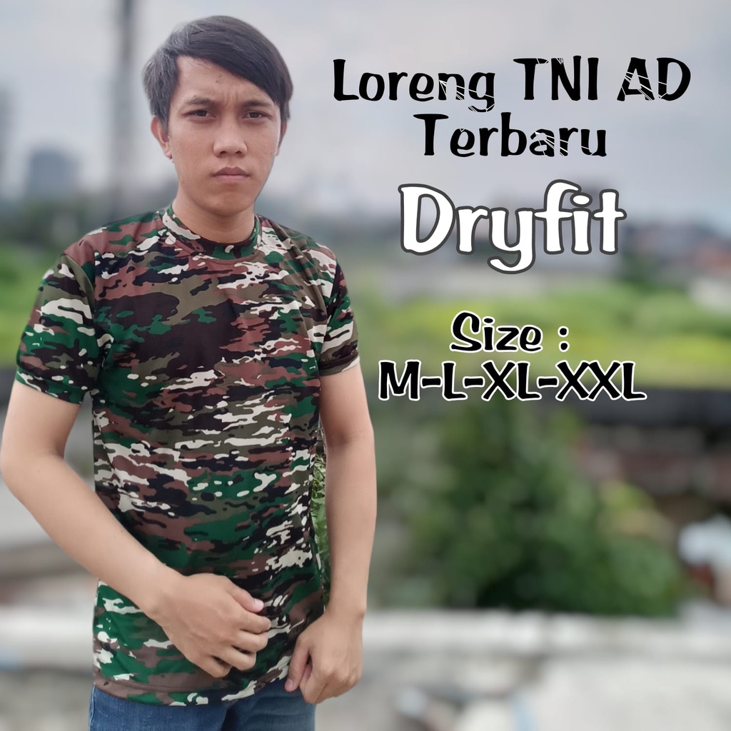 Kaos Loreng TNI AD Kasad Terbaru 2022 – Baju Loreng TNI NKRI Bahan DRYFIT
