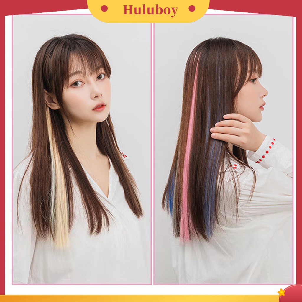 Rambut Palsu Extensions Highlight Aneka Warna Matte Fluffy Untuk Wanita