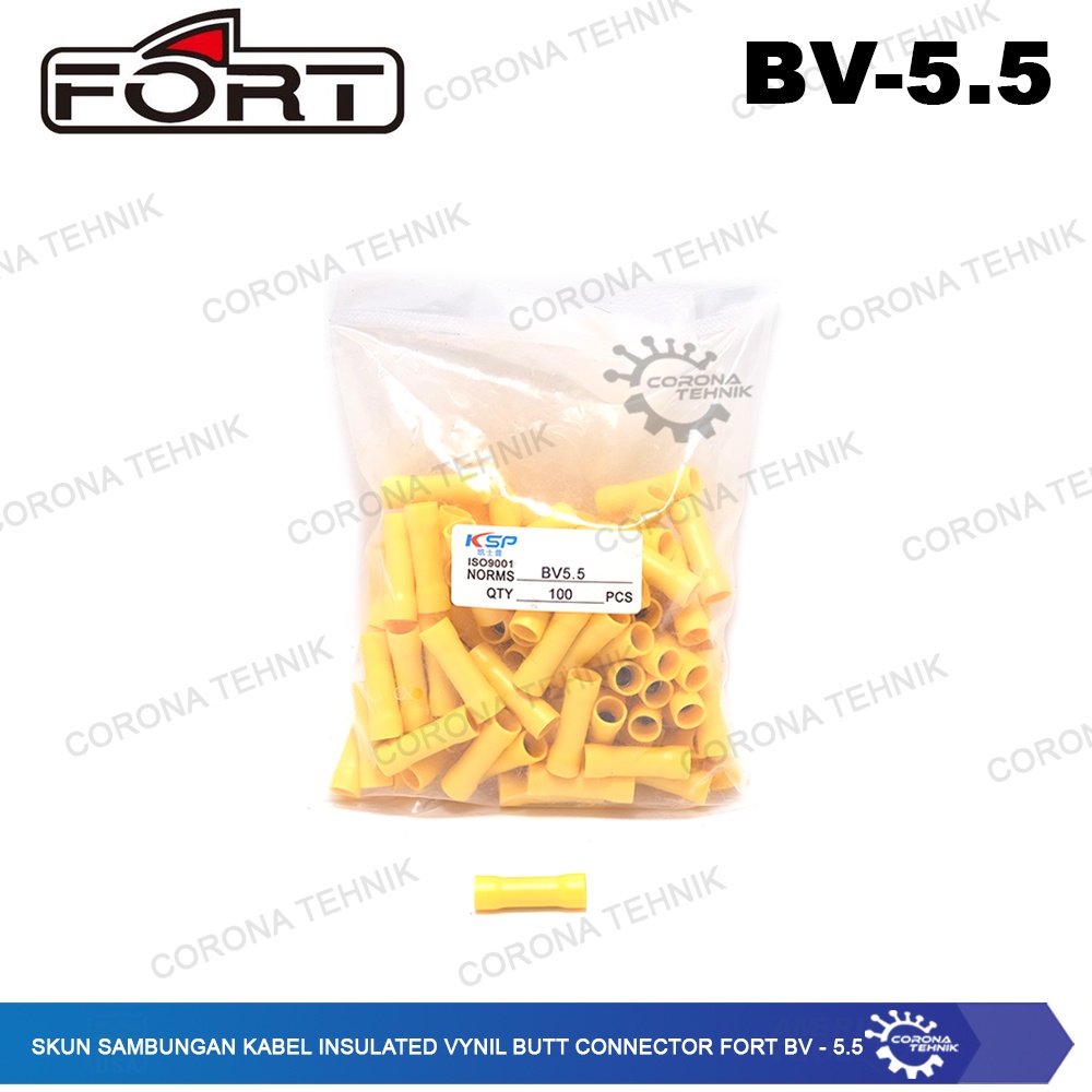 BV - 5.5 - Skun Sambungan Kabel Insulated Vynil Butt Connector Fort