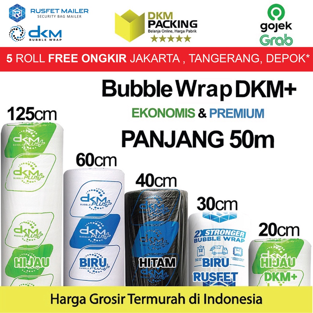 

Plastik Bubble Wrap 50meter DKM PLUS PREMIUM Bubblewrap ROLL