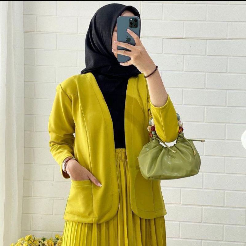 BLAZER SCUBA PREMIUM, BLAZER SCUBA TEBAL, BLAZER SCUBA HITAM, BLAZER SCUBA LEMON, BLAZER SCUBA PUTIH