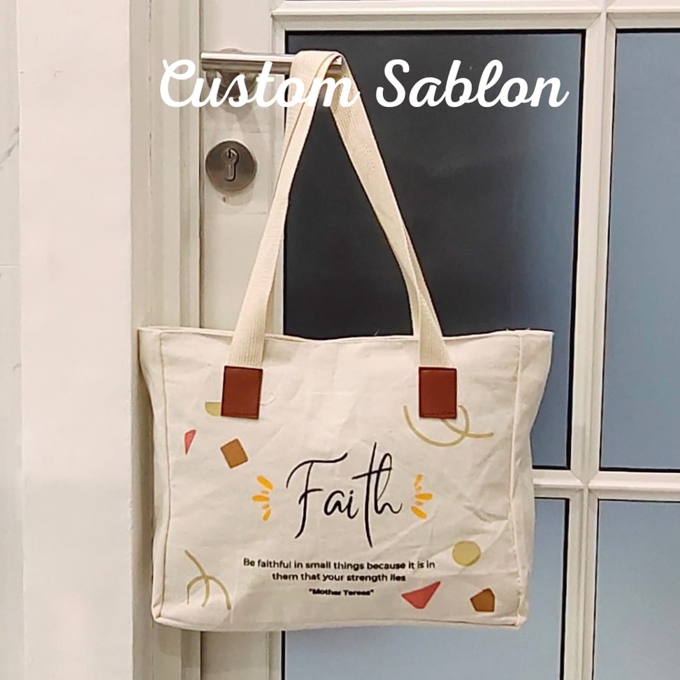 Tas Tote Bag kuliah wanita Aesthetic resleting bahan kanvas sueding corduroy polos dan canvas motif bisa custom untuk nudie bag seminar gift dan souvenir perempuan