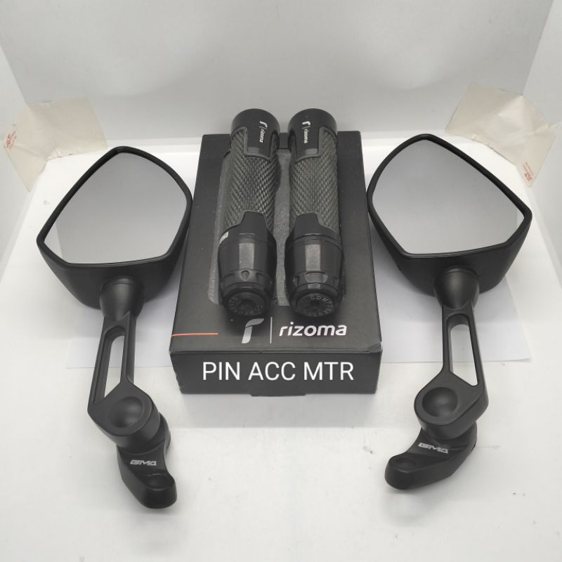 Paket spion variasi Motor Hand grip Jalu censi Rizoma pluse Spion Nemo 1008 Carbon / spion Nemo 1007 Hitam