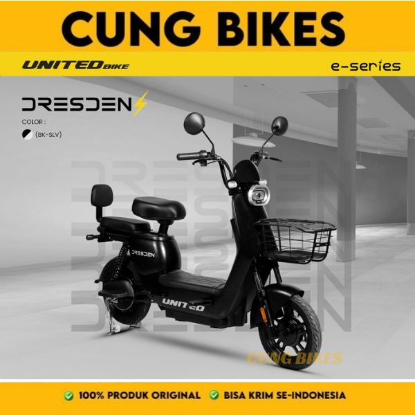 Sepeda Listrik Dresden by United Bike Electric Bike, keyless, Keranjang besi bergaransi